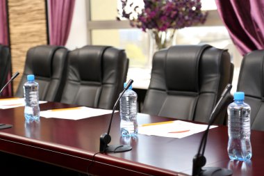 Interior of empty conference room clipart