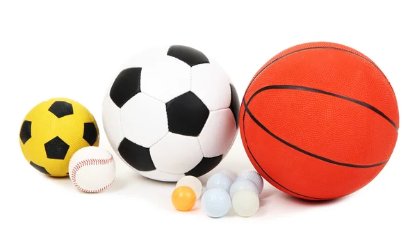 Diferentes bolas, aisladas en blanco — Foto de Stock