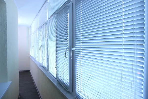 Balcony windows with shutters — Stock Photo, Image