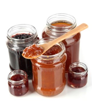 Bankalar beyaz izole lezzetli reçel