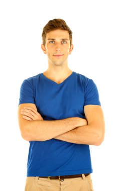 genç adam beyaz izole