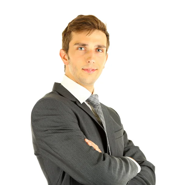 Portrait of young businessman, isolated on white — Stock Photo, Image