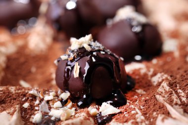 fındık, çikolata şekerleme yakın çekim