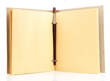 Güzel eski defter üzerinde beyaz izole
