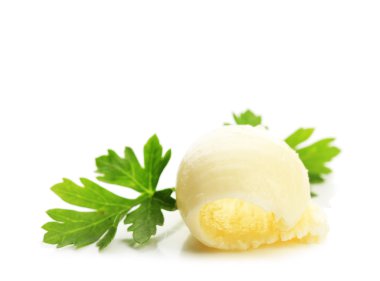 tereyağı curl, üzerinde beyaz izole