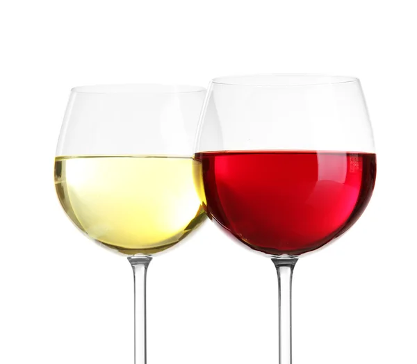 Vasos de vino en primer plano sobre fondo claro —  Fotos de Stock