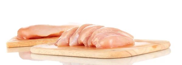 Carne de pollo a bordo aislada en blanco — Foto de Stock