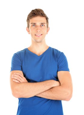 genç adam beyaz izole