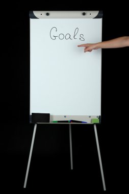 Flipchart siyah arka plan üzerine