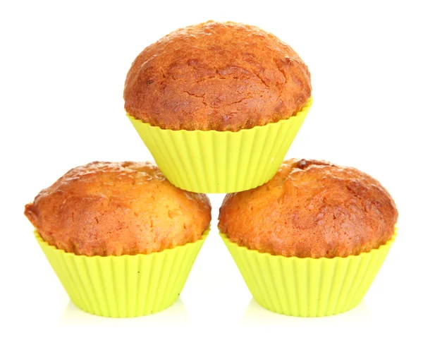 Doces cupcakes isolados em branco — Fotografia de Stock