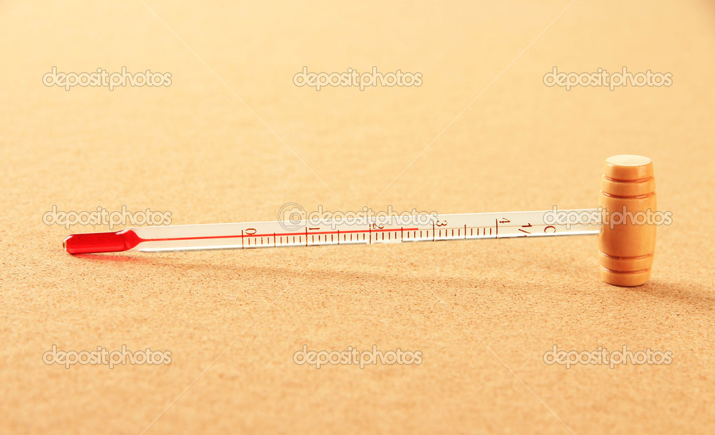 Wine thermometer on cork background Stock Photo by ©belchonock 25893313