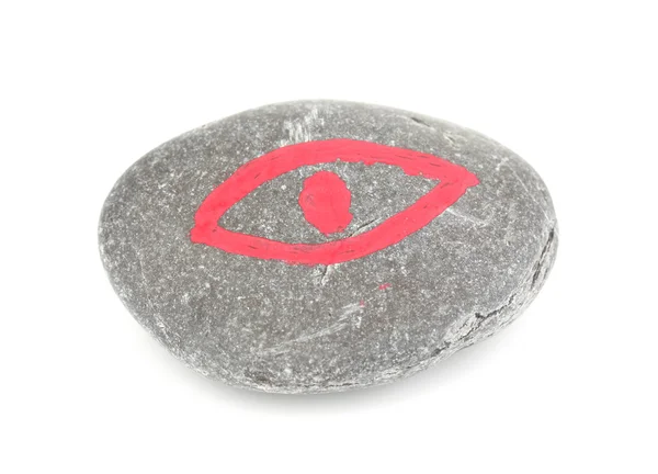 Fortune telling with symbols on stone isolated on white — Stock Photo, Image