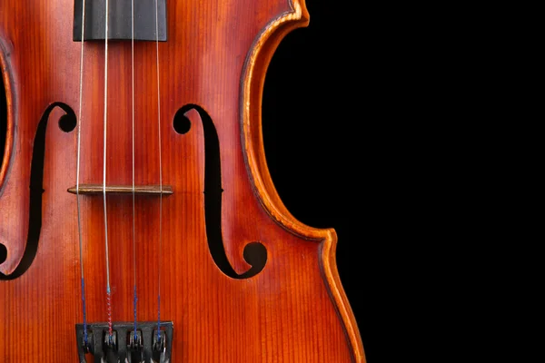 Klassische Geige auf schwarzem Hintergrund — Stockfoto