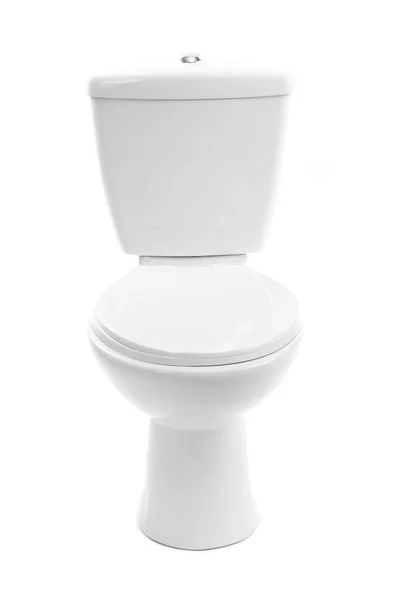 Vit WC-skål, isolerad på vit — Stockfoto