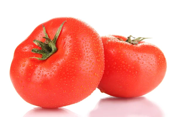 Ripe tomatoes isolated on whit — Stock Photo, Image