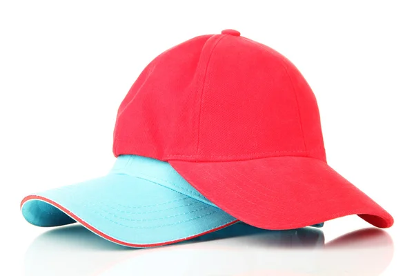 Red and blue caps cap isolated on white — Stock Photo, Image