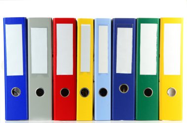 parlak office klasörler üzerinde beyaz izole