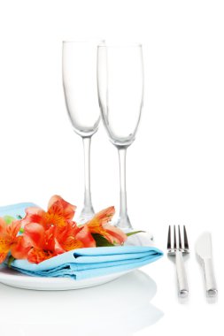 çiçekli beyaz izole Festival Tablo ayarı