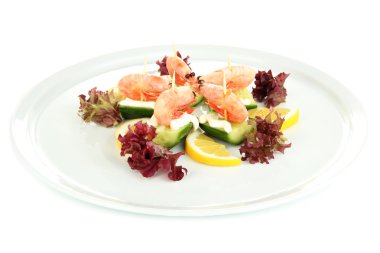 küçük bir kısmı büyük plaka üzerinde beyaz izole gıda