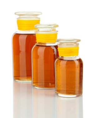 ilaç şişeleri üzerinde beyaz izole