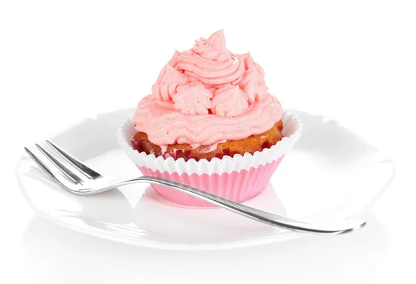 Delicioso belo cupcake isolado em branco — Fotografia de Stock