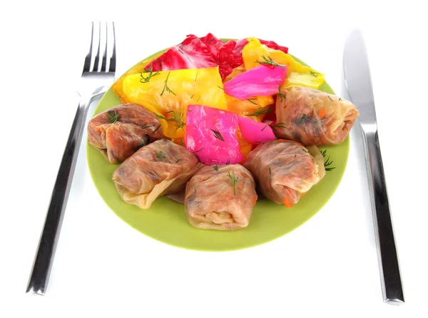 Stuffed cabbage rolls isolated on white — Stock Photo, Image