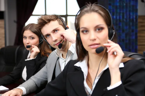 Call center operators at wor — Stock Photo, Image