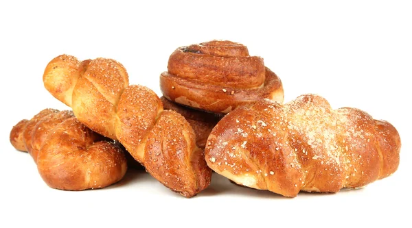 Composition avec brioches, isolées sur blanc — Photo