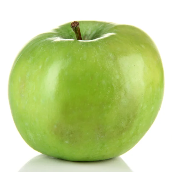 Sappige groene appel, geïsoleerd op wit — Stockfoto
