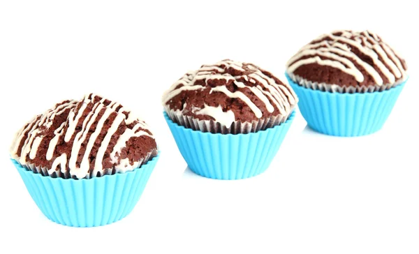 Süße Cupcakes isoliert auf weiß — Stockfoto