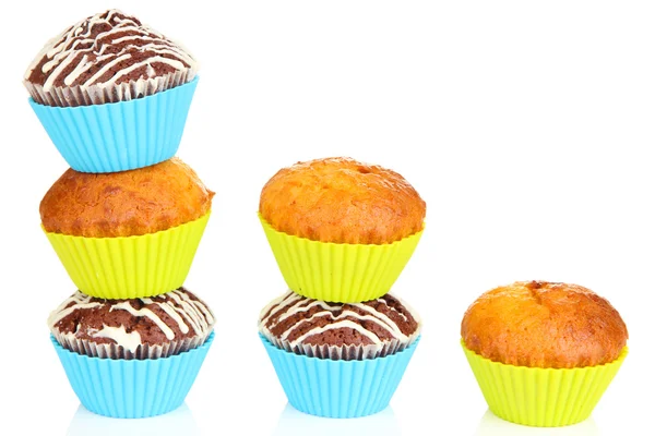 Dulces cupcakes aislados en blanco — Foto de Stock