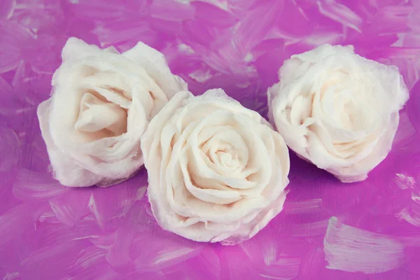 Sugar roses, on color background — Stock Photo, Image