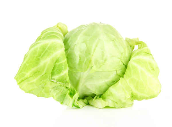 Green cabbage, isolated on white — Stock Photo, Image