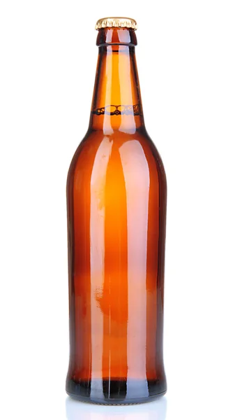 Μπουκάλι μπύρας που απομονώνονται σε λευκό — Φωτογραφία Αρχείου