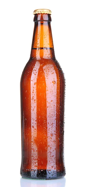 白で隔離されるビール瓶 — ストック写真
