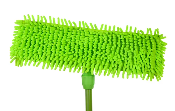 Green mop for floor isolated on white — Stock Photo, Image