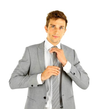 beyaz izole genç işadamı portresi