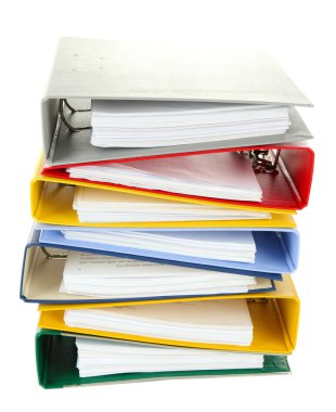 parlak office klasörler üzerinde beyaz izole