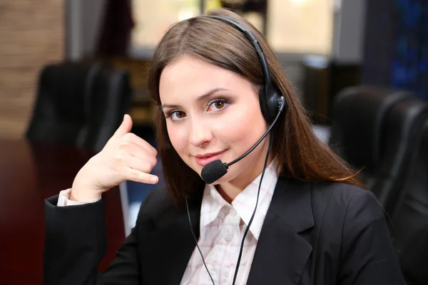 Operador de call center na Wor — Fotografia de Stock