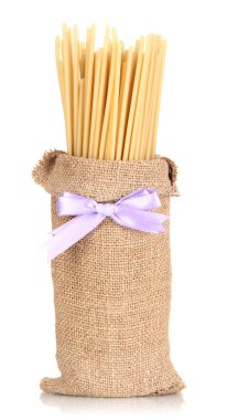 makarna üzerine beyaz izole çanta