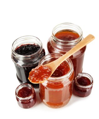 Bankalar beyaz izole lezzetli reçel