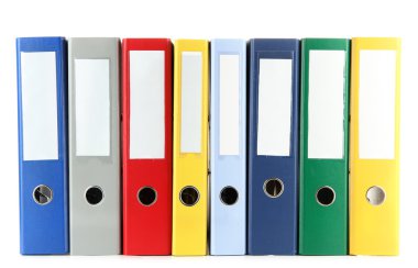 parlak office klasörler üzerinde beyaz izole