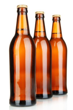 bira şişeleri üzerinde beyaz izole