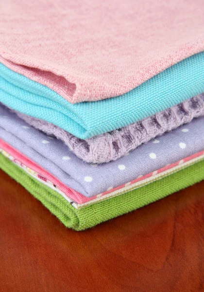 Kitchen towels, on wooden background — Stock Photo, Image