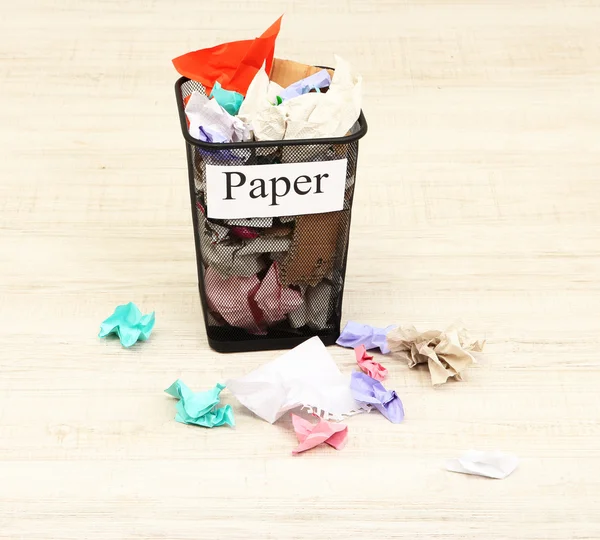 Bucket for waste sorting on room background — Stock Photo, Image