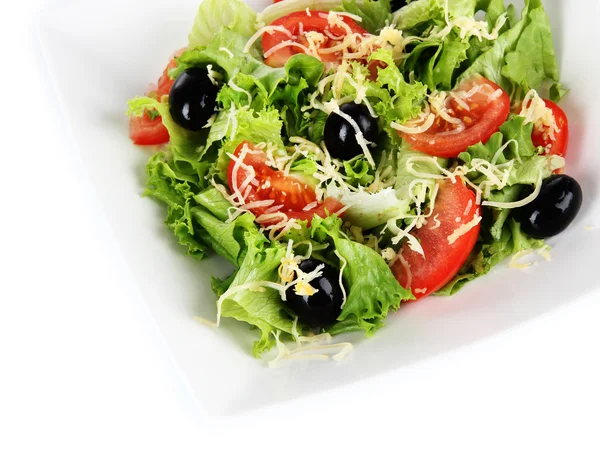 Light salad on plate isolated on white — Stock Photo, Image