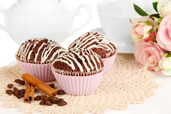 Γλυκιά σοκολάτα cupcakes από κοντά — Φωτογραφία Αρχείου