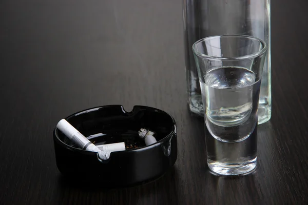 Vodka on table close-up — Stock Photo, Image