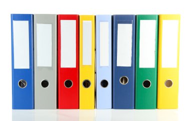 parlak office klasörler üzerinde beyaz izole