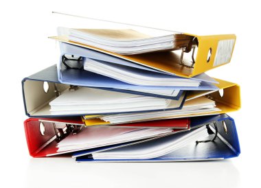 parlak office klasörler üzerinde beyaz izole